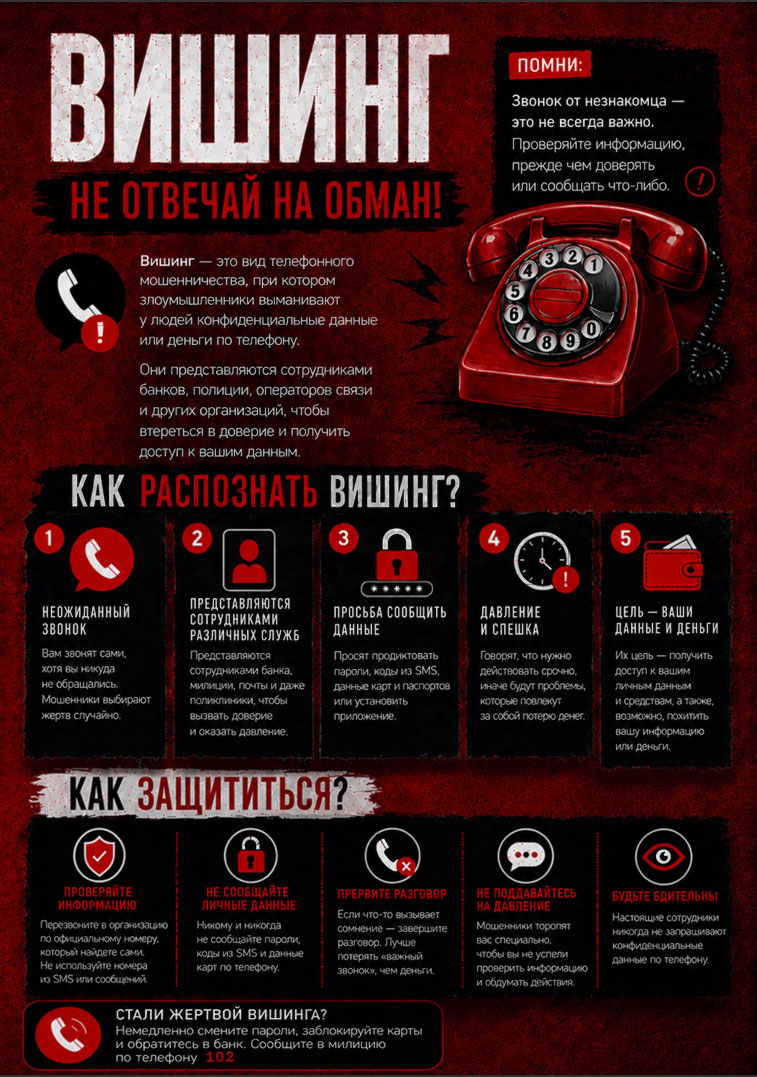 Материал «Вишинг – не отвечай на обман», сторона 1
